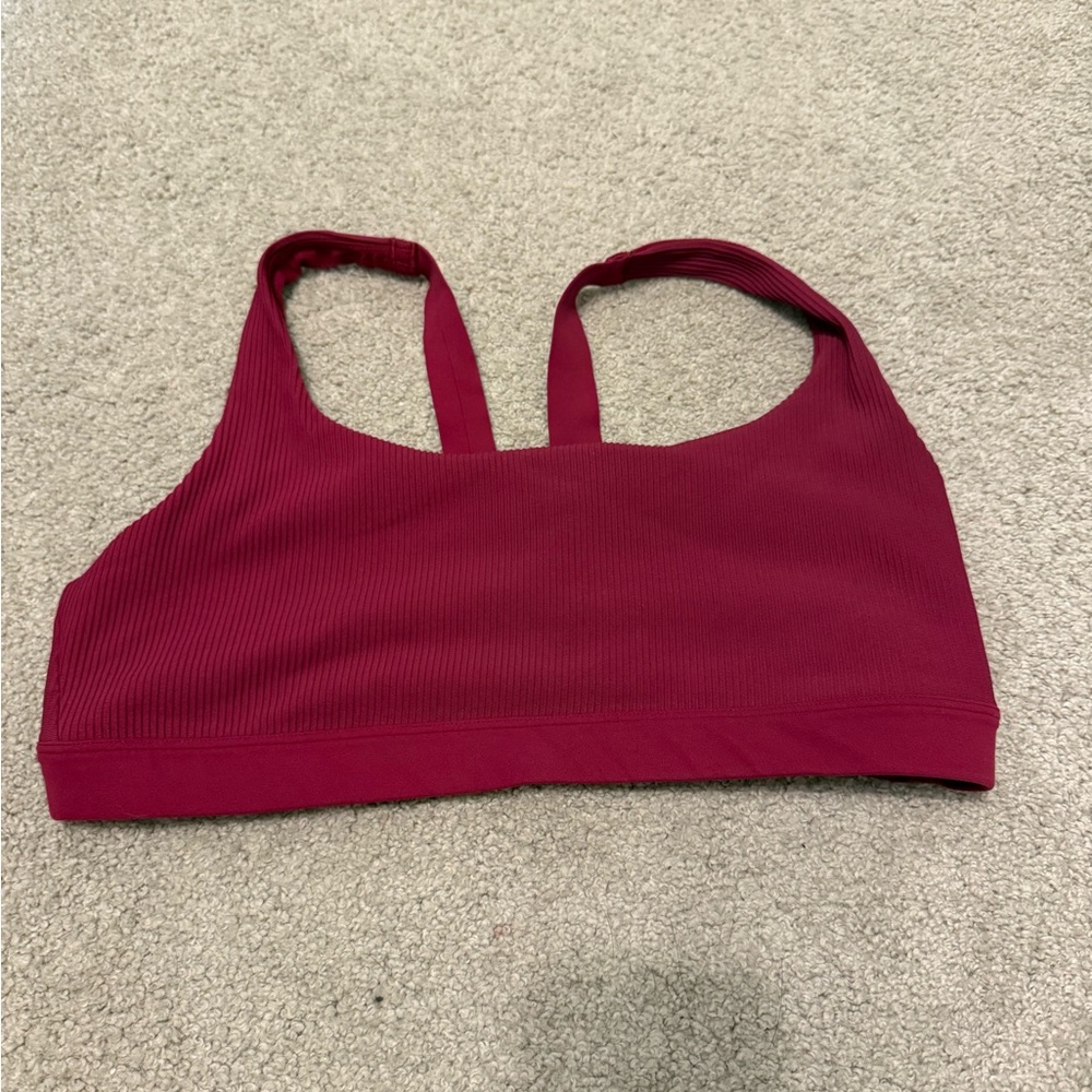 Athleta Red Sports Bra Collection with Smooth Cups and Minimalist Design